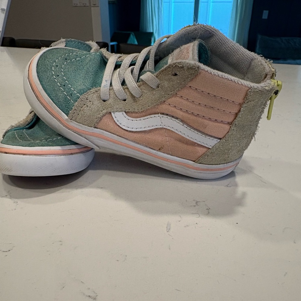 Vans high top zipper back sneakers